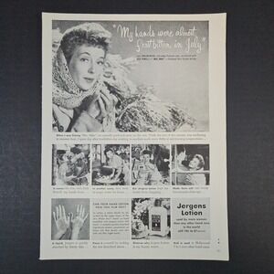 1949 Jergens Hand Lotion Vintage Print Ad‎ Evelyn Keyes Mrs Mike Movie Scenes